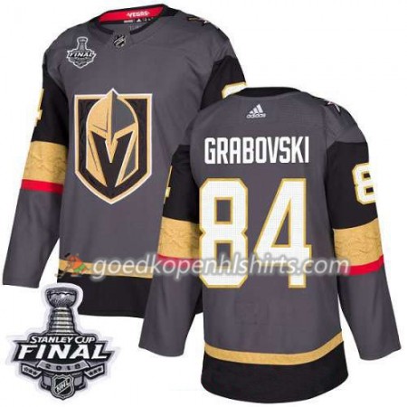 Vegas Golden Knights Mikhail Grabovski 84 2018 Stanley Cup Final Patch Adidas Grijs Authentic Shirt - Mannen